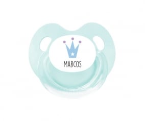 Aqua Crown Personalised Retro Pacifier