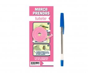 Ruban Marque Vtements Rose + Stylo