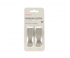 2 Gray Muslin Clips