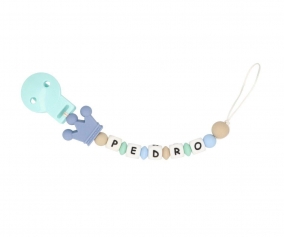 Porta Chupetas de silicone Personalizado Prince Blue
