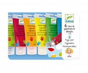 Pintura de Dedos 6 Tubos Colores Brillantes