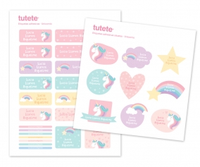 30 tiquettes pour Objets Licorne