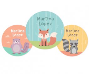 Pack de 3 Badges Personnalisables Animaux de la fort