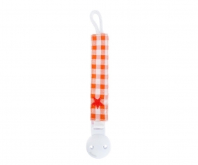 Sujetachupetes Personalizado Vichy Star Naranja