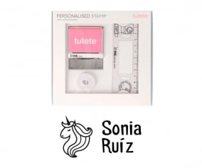 Timbro per tessuti Personalizzato Unicorno + Nastro Capi Scuri