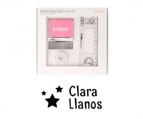 Timbro per tessuti Personalizzato Stelline + Nastro Capi Scuri
