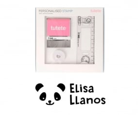 Timbro per tessuti Personalizzato Panda + Nastro Capi Scuri