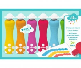 6 Marqueurs mousse de couleur Djeco