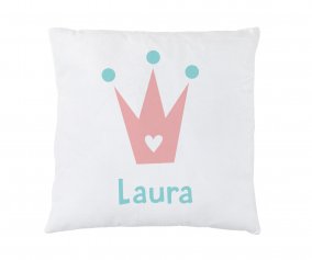 Coussin Personnalisable Couronne Rose