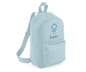 Mini Mochila Robot Personalizada Fashion Blue