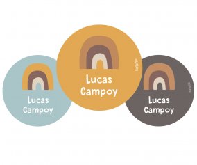Pack de 3 Badges Personnalisables Arc-en-ciel Rtro nordique