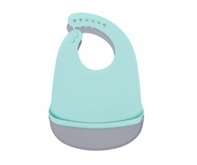 2 Babero Silicona Catchie Mint & Grey