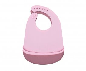 2 Babero Silicona Catchie Dusty & Powder Pink