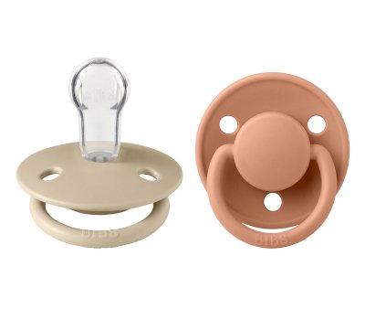 2 Succhietti BIBS De Lux Vanilla/Peach Silicone
