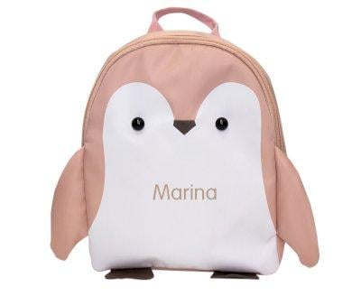 Mochila Infantil Miyu Pingino Rosa Personalizable