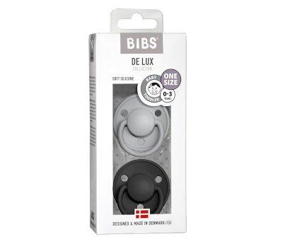 2 Succhietti BIBS De Lux Cloud/Black Silicone