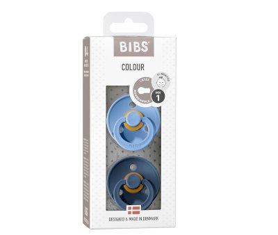2 Succhietti BIBS Colour Round Sky Blue/Steel Blue