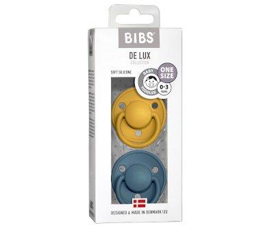 2 Succhietti BIBS De Lux Mustard/Petrol Silicone