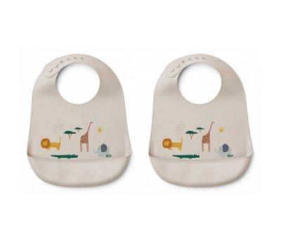 2 Baberos Silicona Tilda Safari