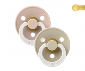 2 Succhietti BIBS Colour Round Notturni Blush Night/Vanilla Night