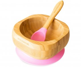 Bol Bamb Rosa Eco con Cuchara