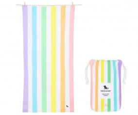 Toalha de Praia Microfibra Summer Rainbow Pastel Personalizada Large