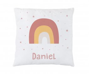 Coussin Arc-en-ciel Rose Personnalisable