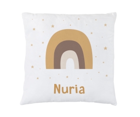 Coussin Arc-en-ciel Moutarde Personnalisable