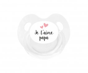 Sucette Rtro Blanche Je t'aime Papa