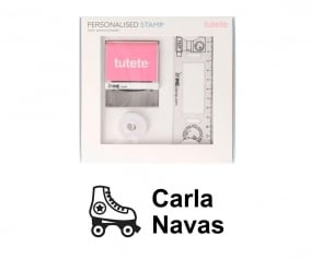 Timbro per tessuti Personalizzato Pattini + Nastro Capi Scuri