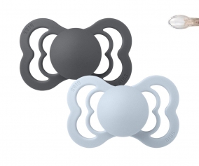Pack 2 Succhietti BIBS Supreme Iron/Baby Blue Silicone