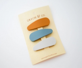 Clips para Pelo Snap Matte Golden-Light Blue-Buff