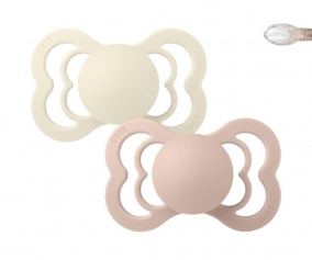 2 BIBS Supreme Pacifiers Blush/Ivory Silicone
