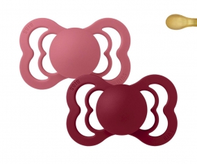 2 Chupetas BIBS Supreme Latx Coral/Ruby
