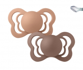 Pack 2 Succhietti BIBS Couture Peach/Woodchuck Silicone