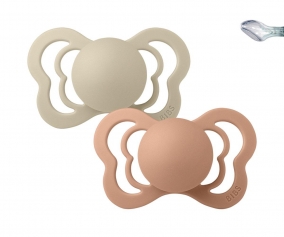 Pack 2 Succhietti BIBS Couture Vanilla/Peach Silicone