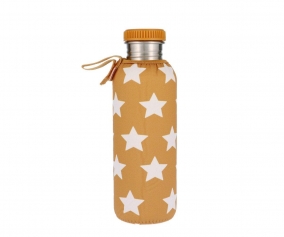 Bouteille Inox Personnalisable avec Housse toiles Moutarde 750ml