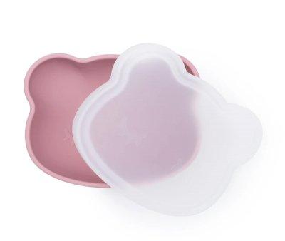 Bol con Ventosa y Tapa Oso Dusty Rose