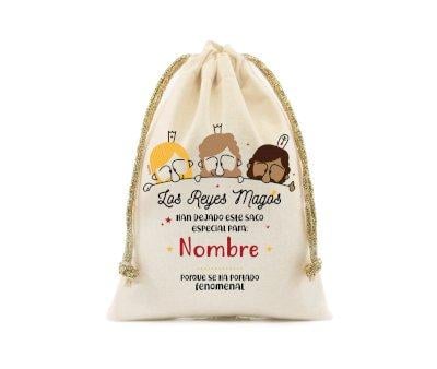 Saco pequeno personalizado para presentes Reis Magos - Espanhol