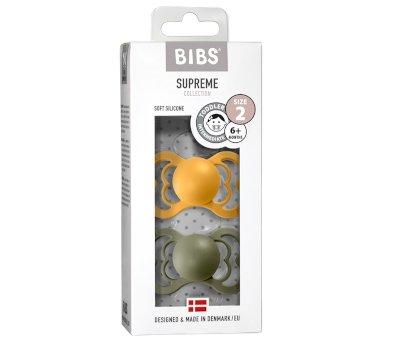 Pack 2 Succhietti BIBS Supreme Honey Bee/Olive Silicone