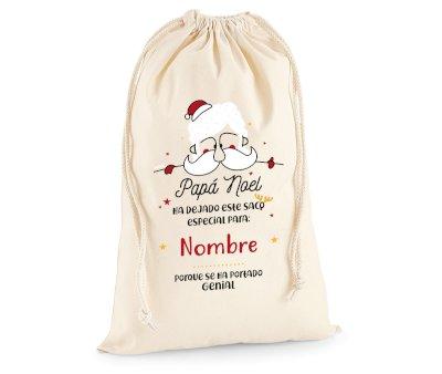 Saco grande personalizado para presentes de Pai Natal - Espanhol