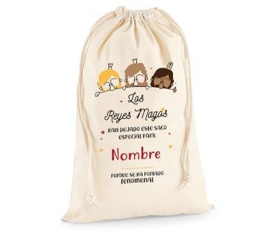 Bolsa grande personalizada para presentes Reis Magos - Espanhol