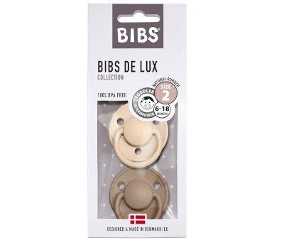 2 Chupetas BIBS De Lux Vainilla/Dark Oak