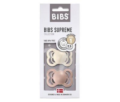 2 BIBS Supreme Pacifiers Blush/Ivory Silicone