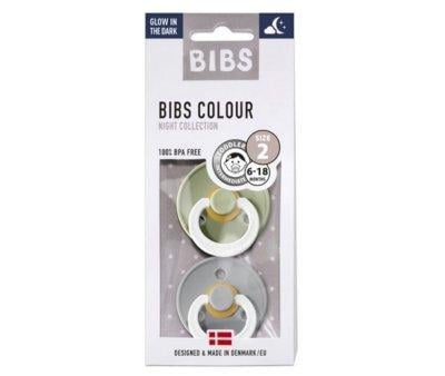 2 Succhietti BIBS Colour Round Notturni Sage/Cloud