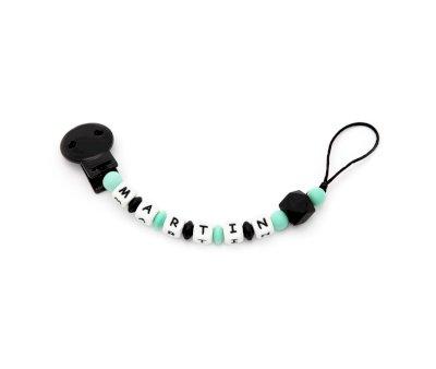 Porta Chupetas Perosnalizado Rock Star Baby Mint