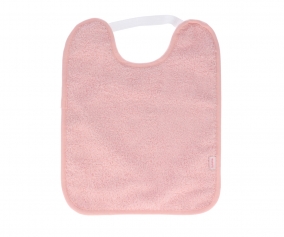 Laminated Towel Bib with Elastic Blush