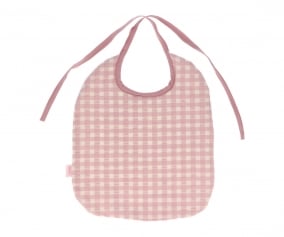 Babero Vichy Rosa Personalizable