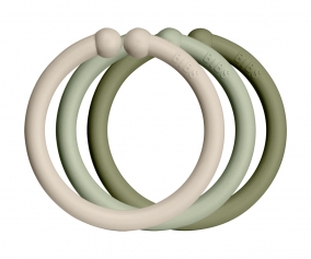 12 Anelli BIBS Loops Appendi Giochi Vanilla/Sage/Olive
