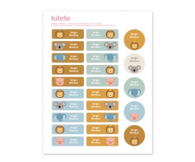 25 tiquettes de vtements Animal Friends